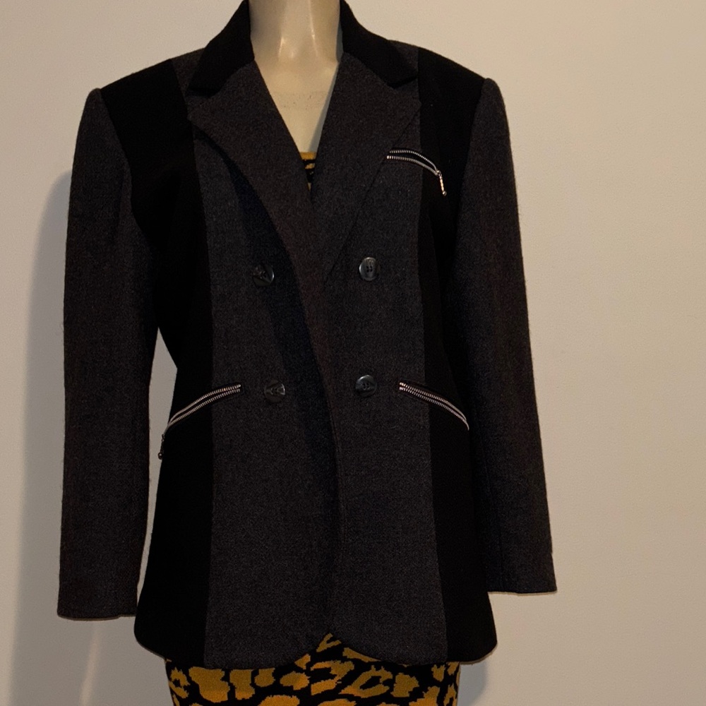 RZR Vintage Woolen bi-color Blazer 3 zipper pockets size M